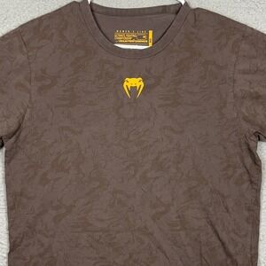 UFC Venum T-Shirt Womens Medium Brown Tonal Graphic Snake Short Sleeve Tee EUC